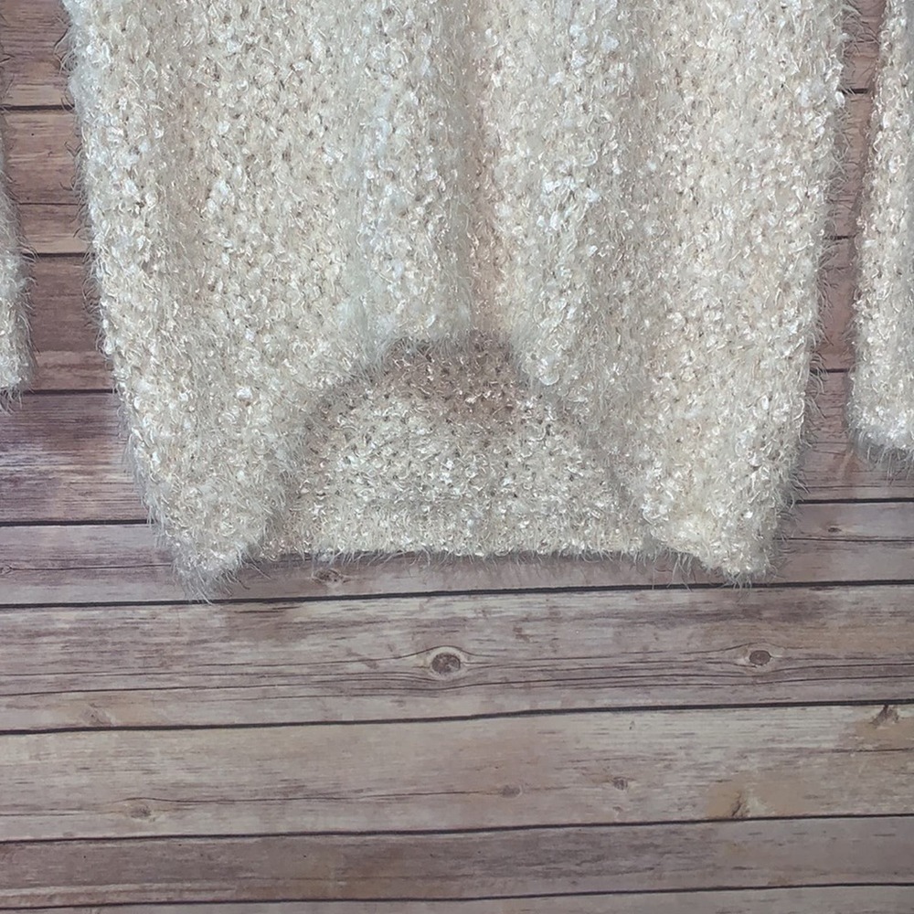 Anthropologie Katsumi Eyelash Soft Ivory Sweater Size Medium SOFT - Picture 5 of 7